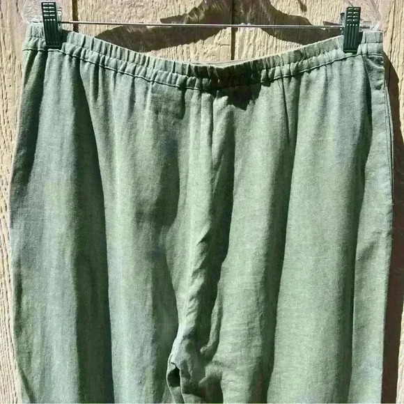 Selene Sport Women’s Mint Green Linen & Rayon Capri Beaded Accents Pants Size XL - Picture 7 of 9